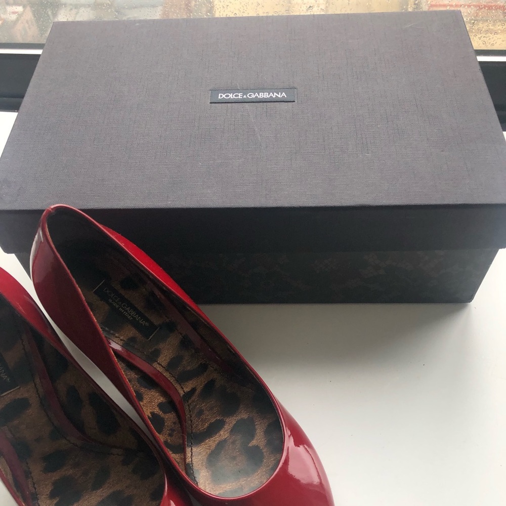 Dolce & Gabbana red patent leather heels - Picture 5 of 8